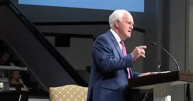Pastor Bill Monroe preaching from the Florence Baptist Temple pulpit on Easter Sunday 2025