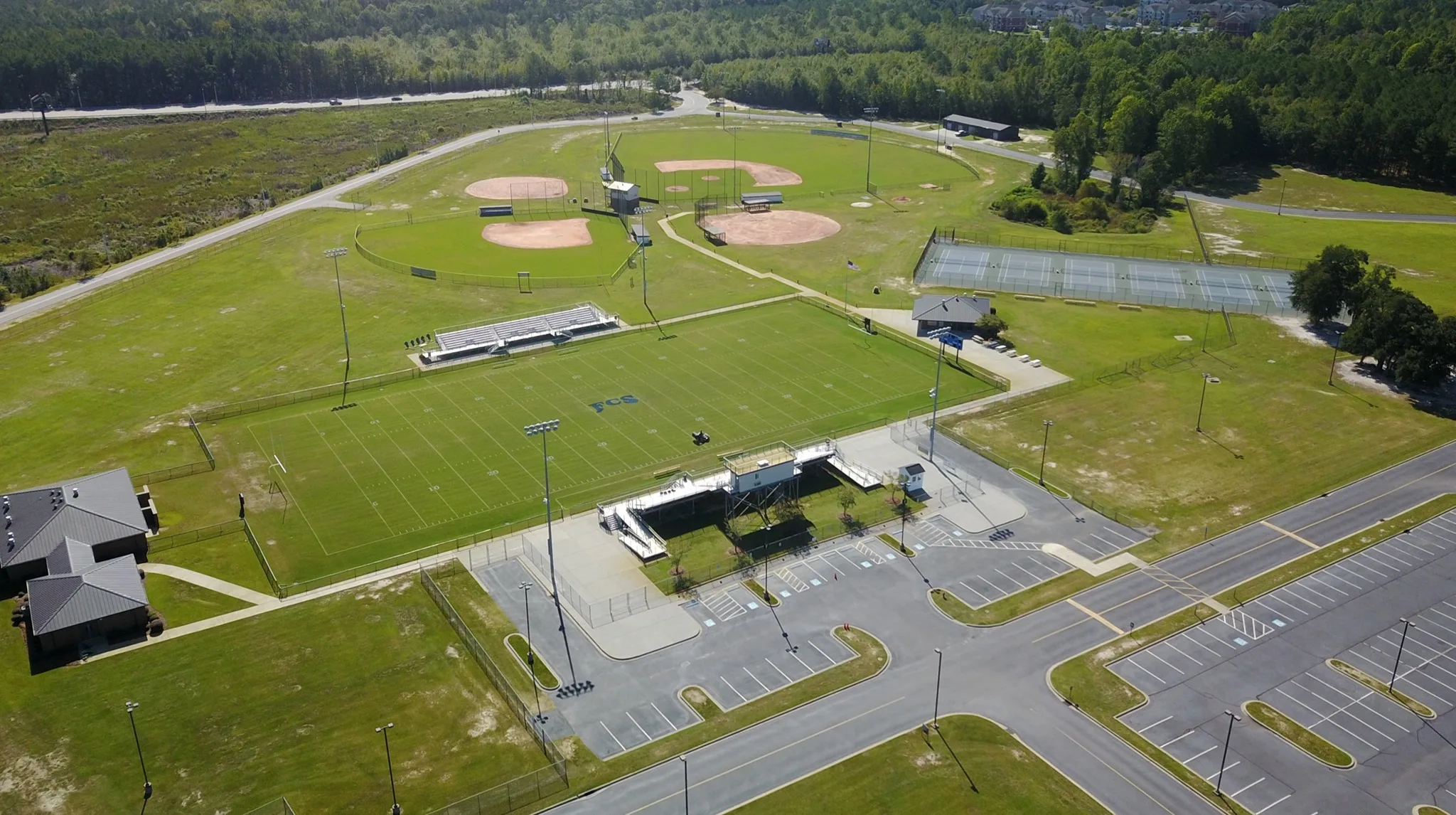 Aerial view of the Florence Baptist Temple and Florence Christian School recreation complex