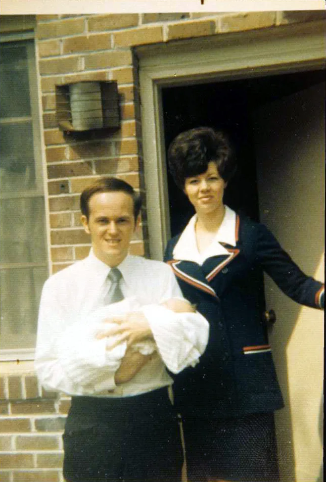 A young Bill and Norma Monroe standing together